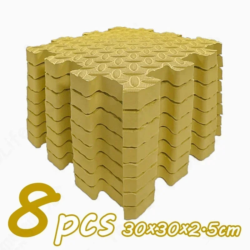8Pcs/2.5cm Thick Nonslip Baby Crawling Play Mat Soundproof Puzzle Gym Mat for Children's Room and Eco-Friendly Puzzle Mat