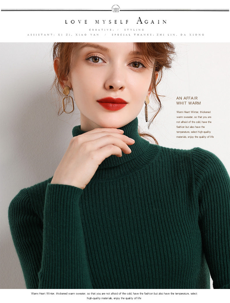 Women Turtleneck Sweater Knitted Soft Pullovers Cashmere Jumpers Basic Soft Sweaters For Women 2024 Autumn Winter