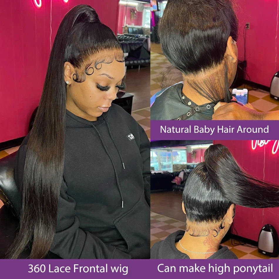 13x6 Lace Frontal Human Hair Wigs Bone Straight Raw 100% Human Hair Wig Pre Plucked 360 Full Lace Cheap Wig on Sale Clearance