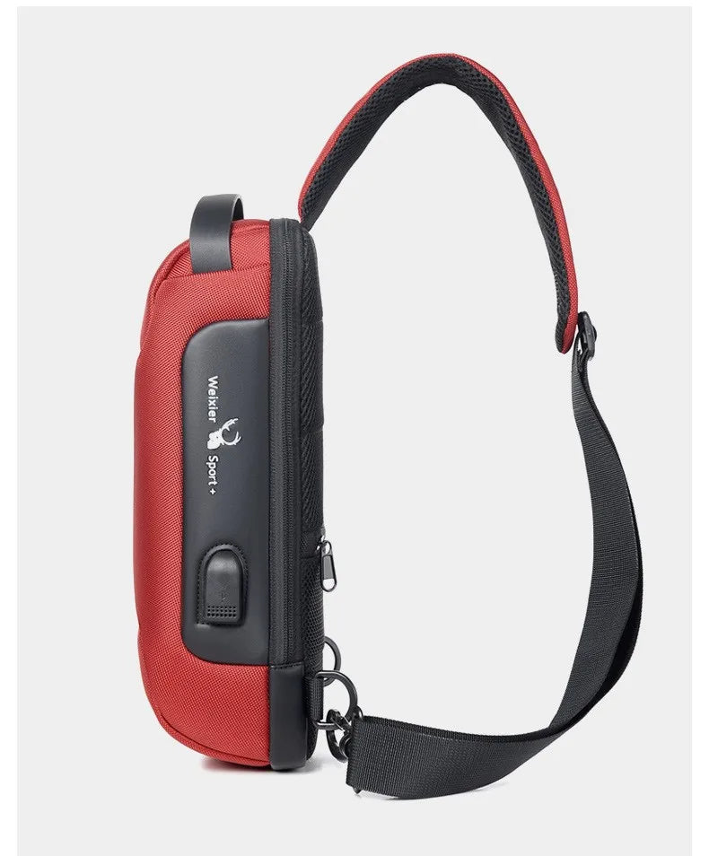 2023 Men's Chest Bag Waterproof Crossbody Bag Multifunction Anti-theft Travel Bags Shoulder Bag Male USB Charging Pouch for Man Viralgem Store