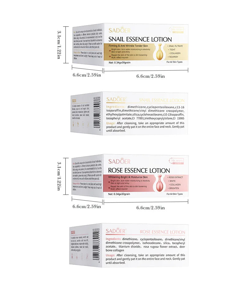 30pcs SADOER Rose Sanil Face Serum Capsule Facial Moisturizing Brightening Firming Facial Essence Beauty Face Skin Care Products