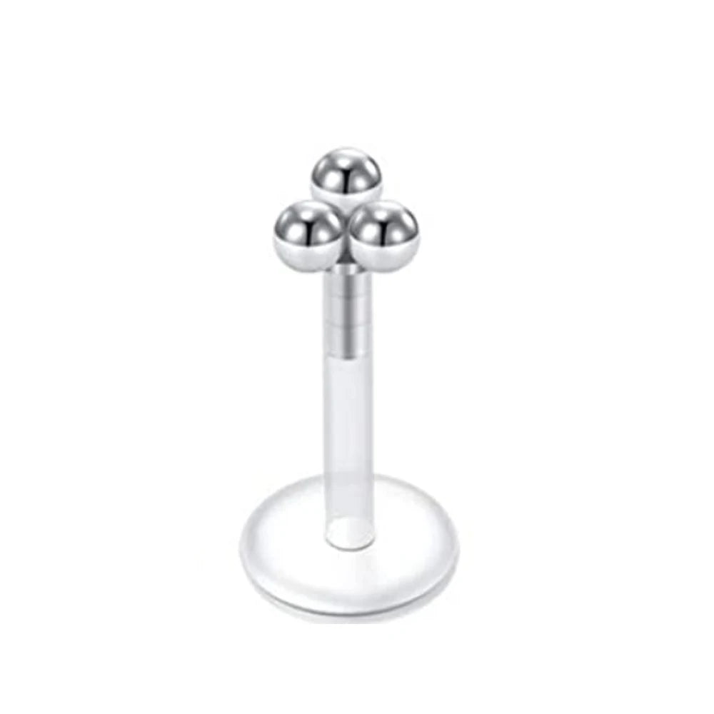 WKOUD 16g Stainless Steel Lip Labret Piercing Crystal Ball Monroe Lip Stud Helix Tragus Conch Cartilage Earrings 6/8/10mm