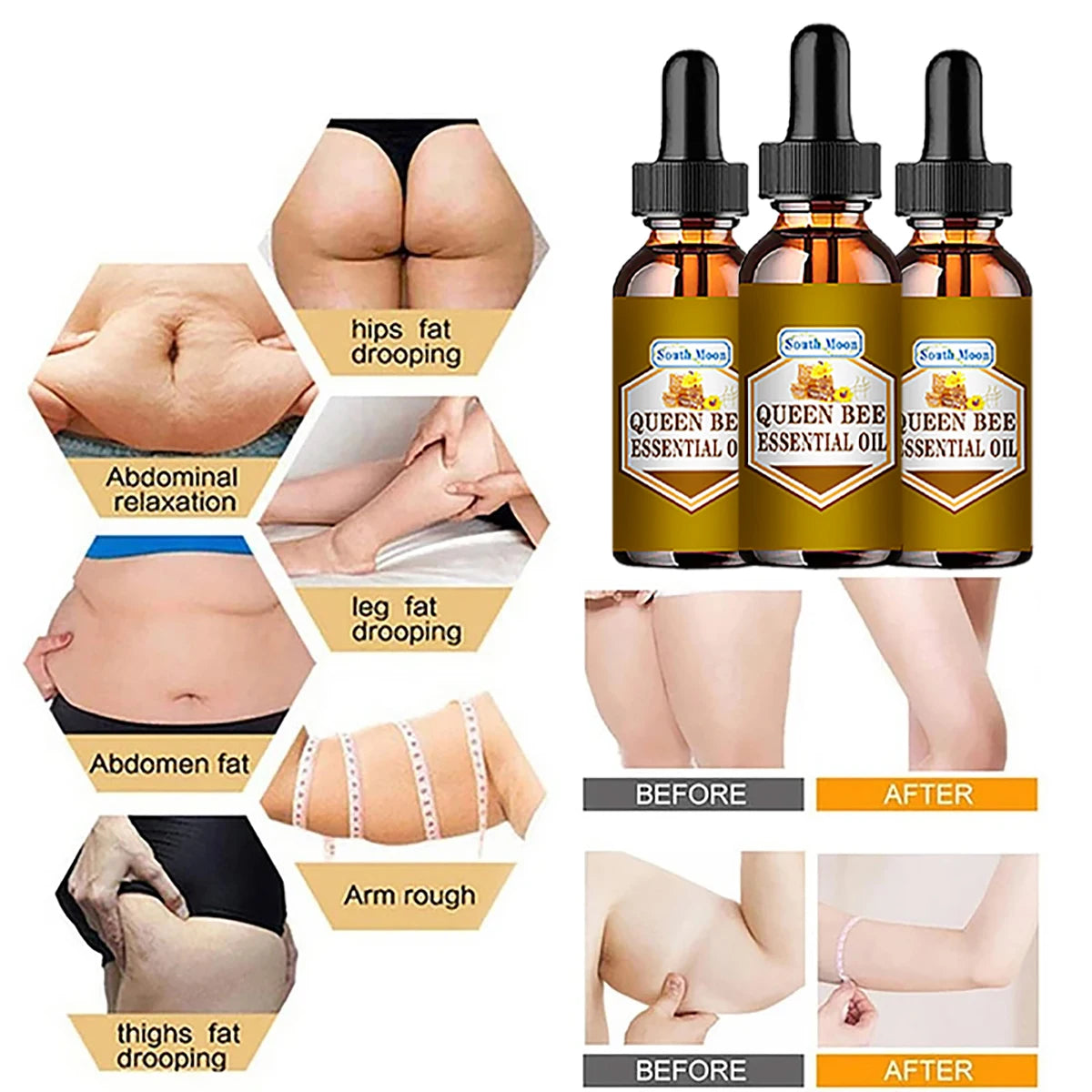 YRFKT Body Massage Oil Natural Cellulite Massage Oil Slimming And Firming Body Essence Fat Burner Weight Loss Essence For Women