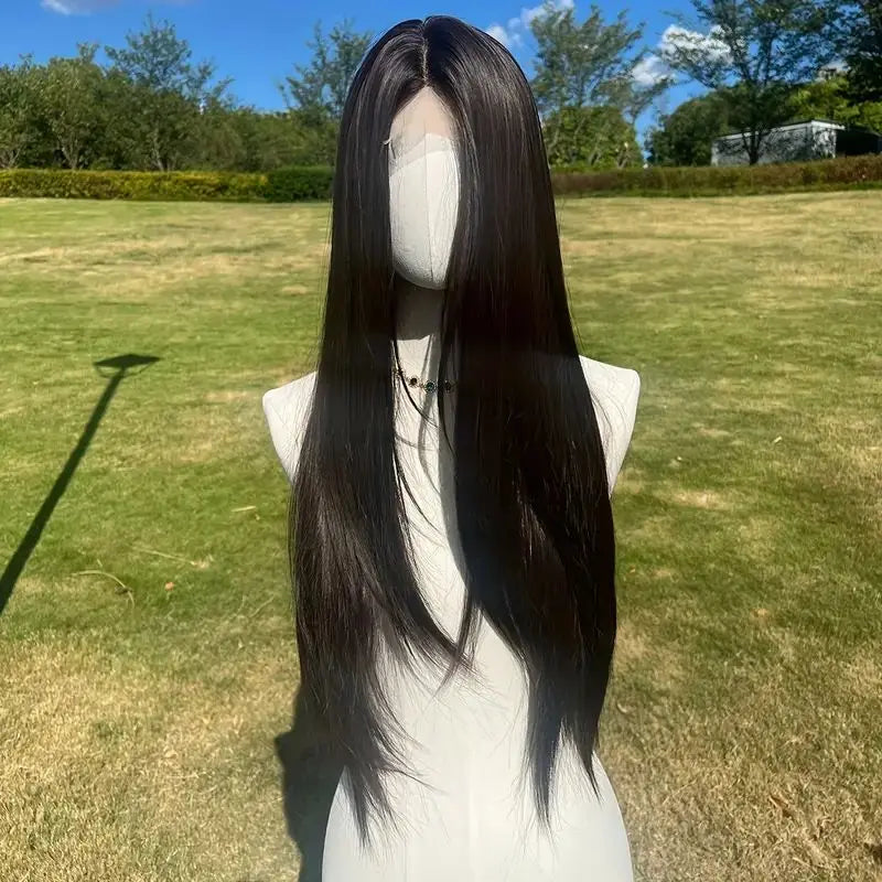 Synthetic Wig for Women With Long Straight Black Hair, Lolita Cosplay Wig for Daily School Life, Heat-Resistant Full Head Viralgem Store