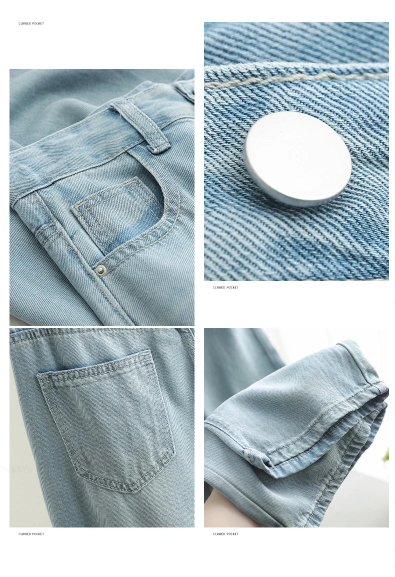 Summer High Quality Soft Lyocell Fabric Woman Jeans Thin Loose Straight High Waisted Pant Fashion Comfort Blue Casual Trousers Viralgem Store