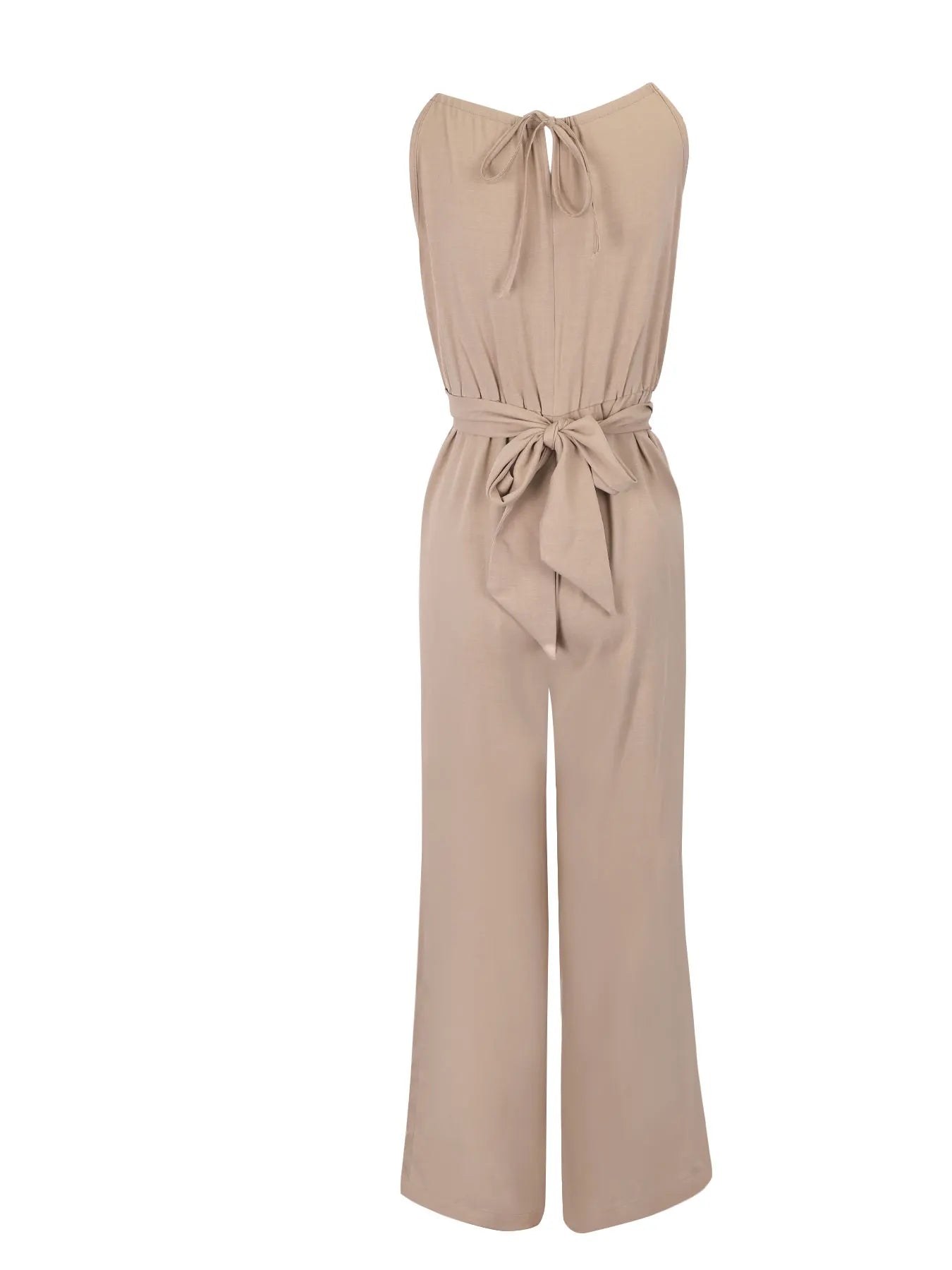 Women's Jumpsuits Summer Sleeveless Solid Fashion Bandage O- Neck Sexy Slim Folds Jumpsuits Casual Streetwear Simple Jumpsuits Viralgem Store