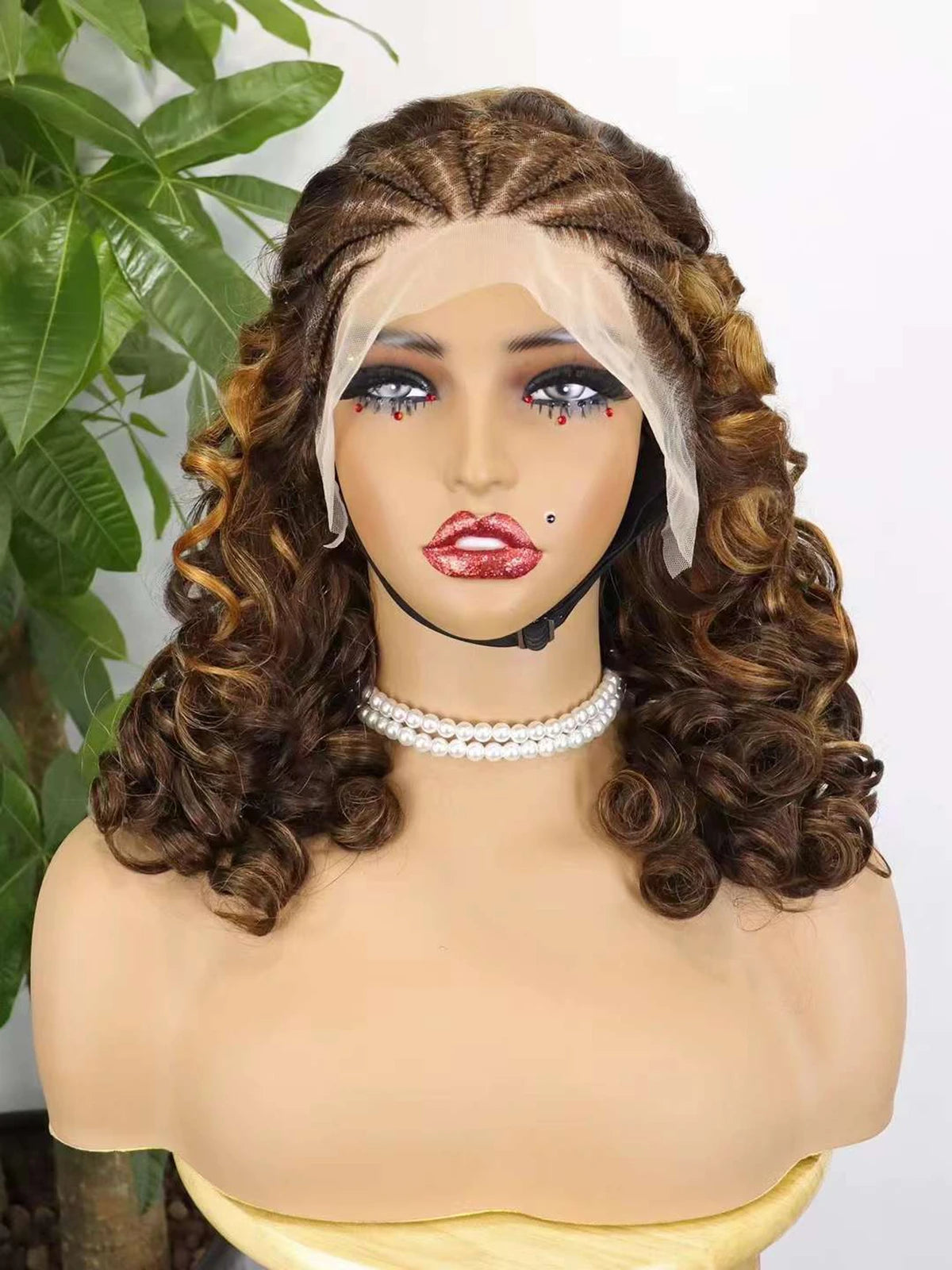 4T30T4 Color  Loose Wave Remy Human Hair Wigs 250% Density 13x4 Lace Frontal Cornrow Braided Wig SLoose Fumi Lace Braid Wig