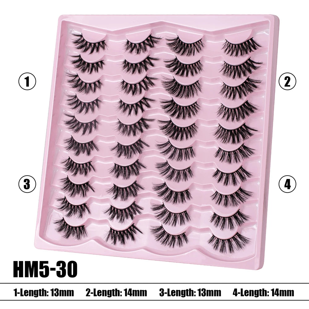 2 Style 20 Pairs Eyelash 3D Natural Mink False Eyelashes Makeup Fake Eye Lashes Faux Cilios Make Up Beauty Tools Wholesale
