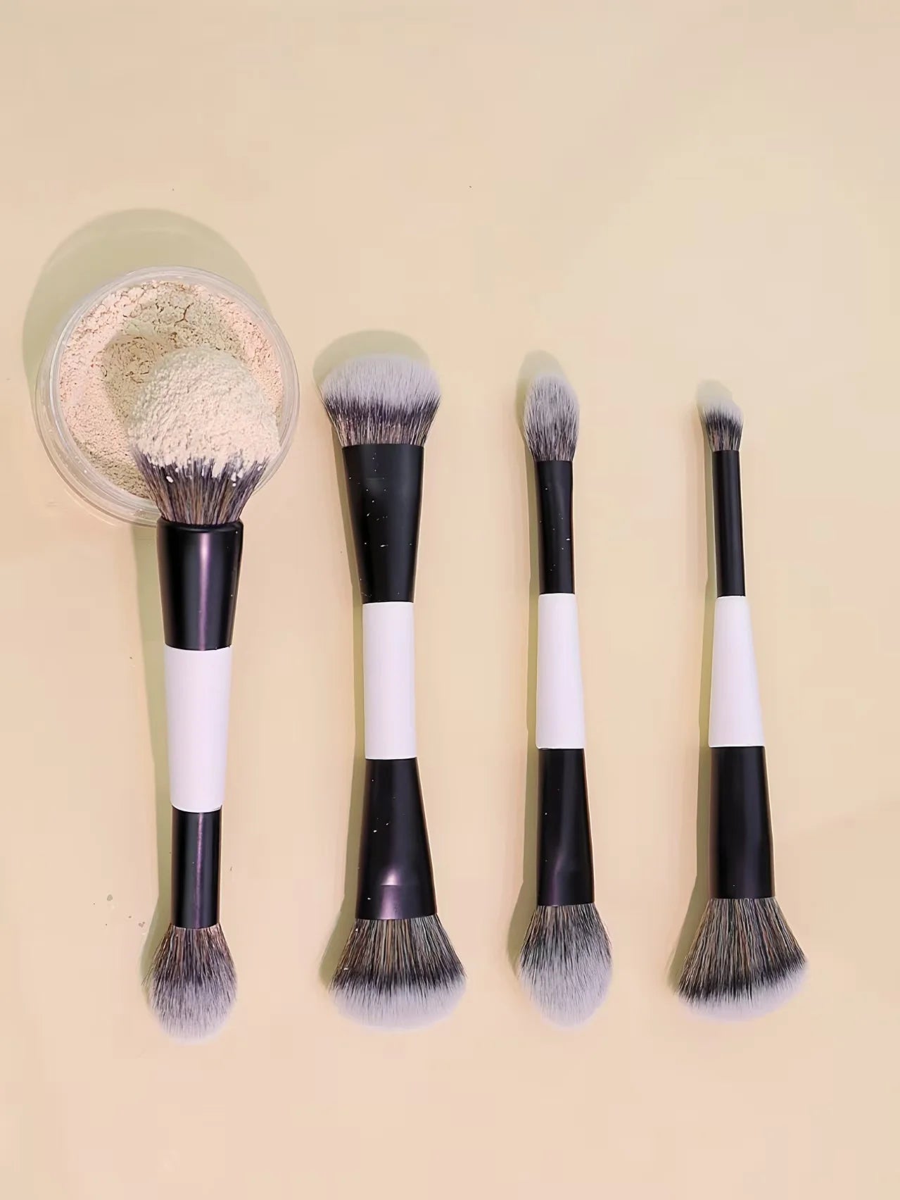 4 Double-Headed Makeup Brushes, Multi-Functional Makeup Brush, Blush Brush, Foundation Brush, Loose Powder Brush, Highlight Brush, Nose Shadow Brush, Concealer Brush, Blush Brush, Gift for Ladies and Girls Viralgem Store
