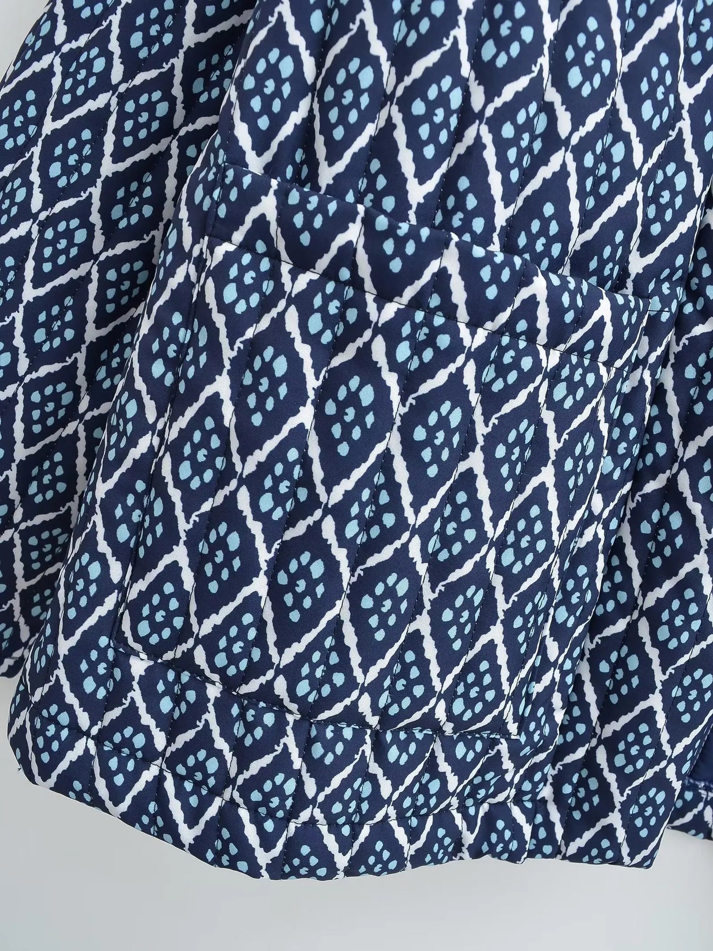 TRAFZA Vintage Patchwork Thick Cotton Jacket Women Loose Pocket Long Sleeve Autumn Winter Jacket Female O-Neck Ladies Outwear