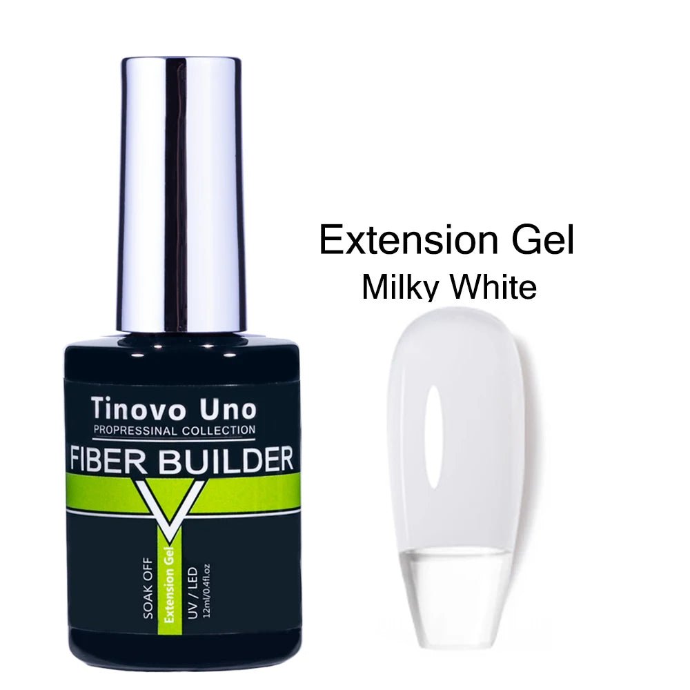 Tinovo Uno 41 Colors Builder Nail Gel in A Bottle Fiber Gel for Extensions Semi Permanent UV Building Poly Acrylic Nails Liquid