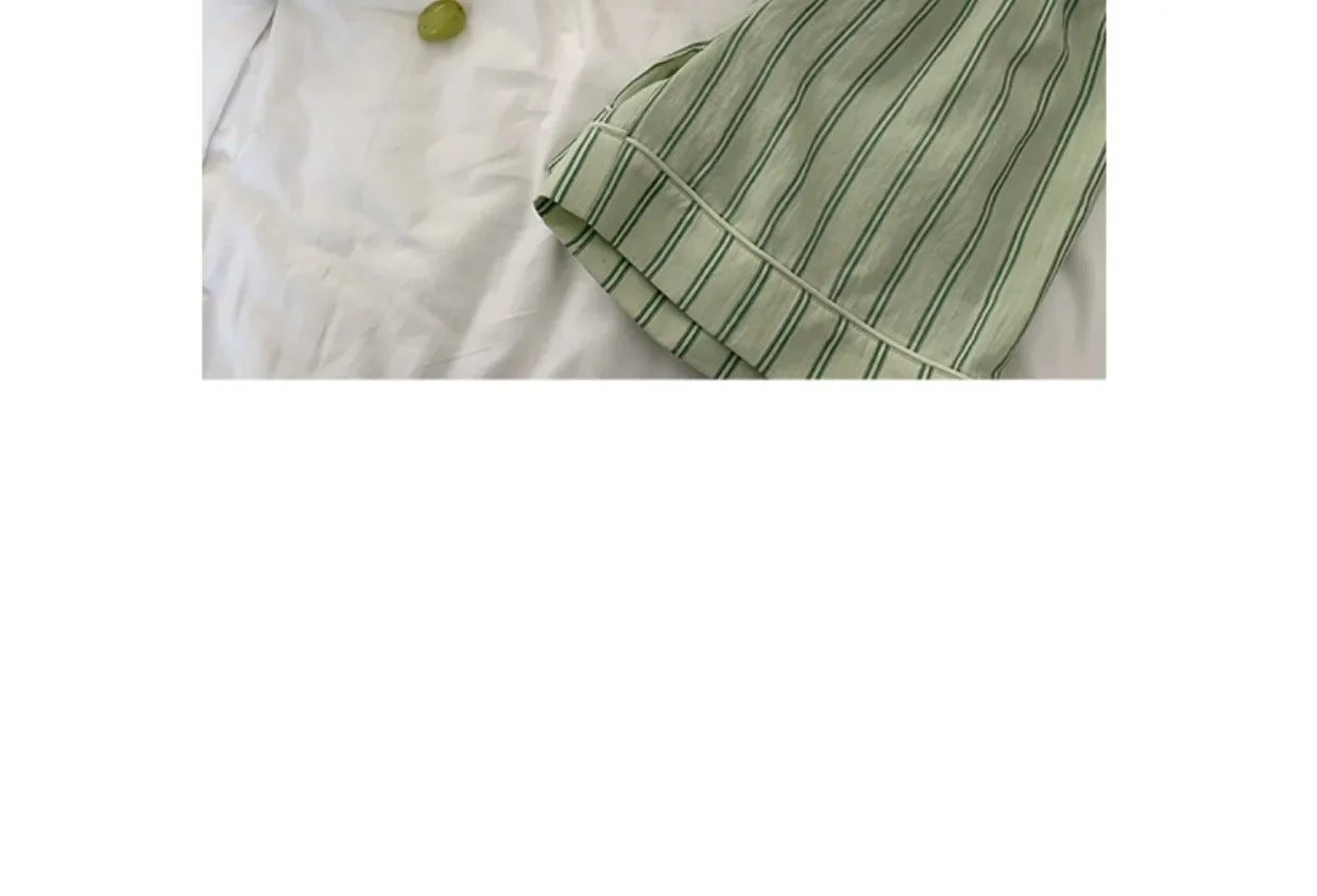 Summer Short Sleeve Shorts Pajama Set Women's Pajamas Sweet Students Can Wear Home Clothes Set Korean Style 2024 Hot Sale Spring
