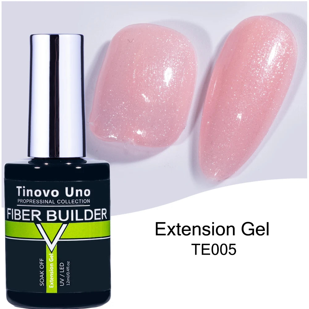 Tinovo Uno 41 Colors Builder Nail Gel in A Bottle Fiber Gel for Extensions Semi Permanent UV Building Poly Acrylic Nails Liquid