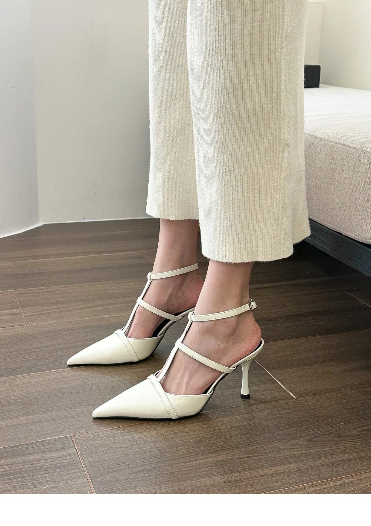 2024 New Trendy Women Gladiator Sandals Summer Pointed Toe Luxury Elegant High Heels Thin Strap Pumps Ladies Party Shoes Size 42