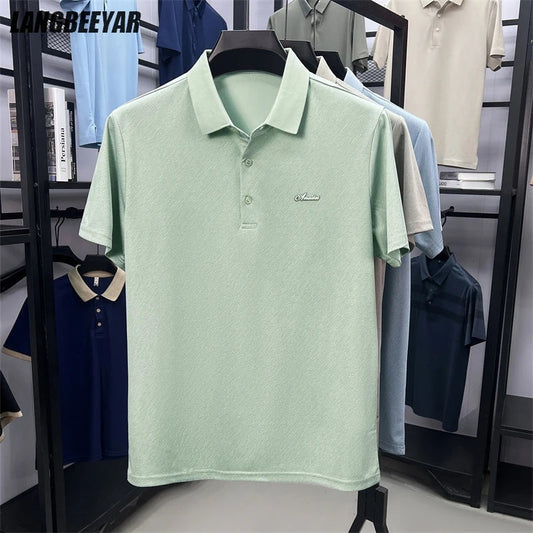 Top Grade Designer Brand Polo Shirt Men Summer New High Short Sleeve Regular Solid Casual Tops Fashions Mens Clothes 2025 Viralgem Store
