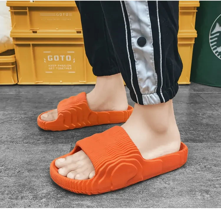 Summer EVA Slippers for Women Men Fashion Beach Sandals Soft Sole Platform Slides Outdoor Toe Open Shoes Unisex Size 29-46