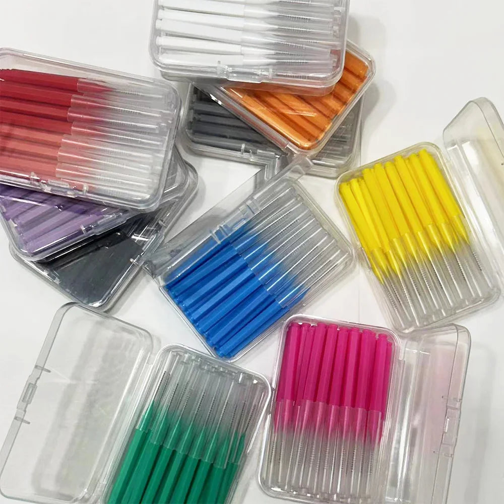 30pcsInterdental Brushes Dental Brush Between Teeth For Dental Orthodontic Clean Between Teeth Cleaning Tools Soft Micro Brushes