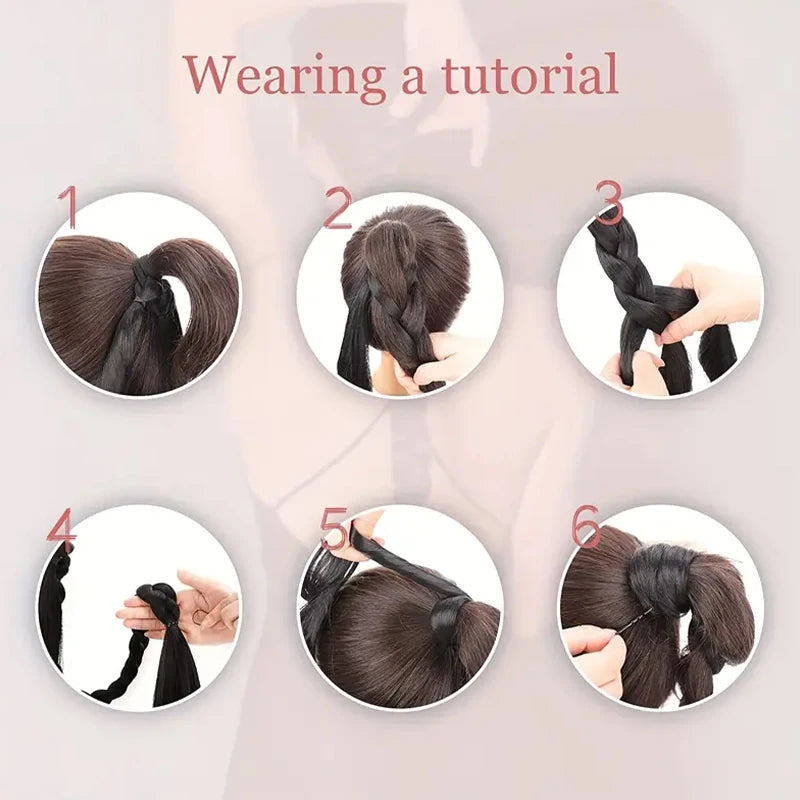 Women's Yaki long straight synthetic boxing braid, ponytail rubber band hair loop easy to wear suitable for all girls Viralgem Store