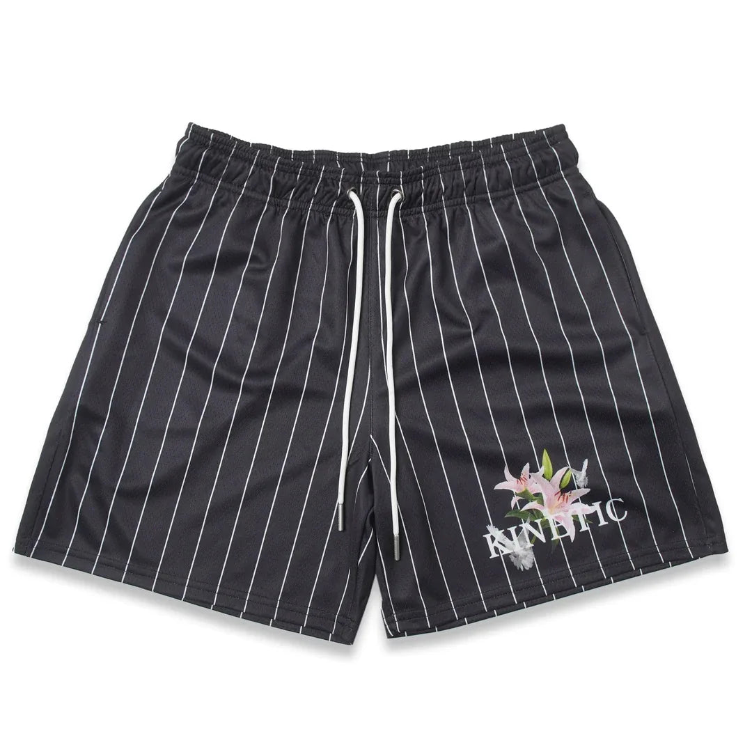 Striped pattern casual shorts 2024 summer new American Basketball running quarterpants men's fitness shorts