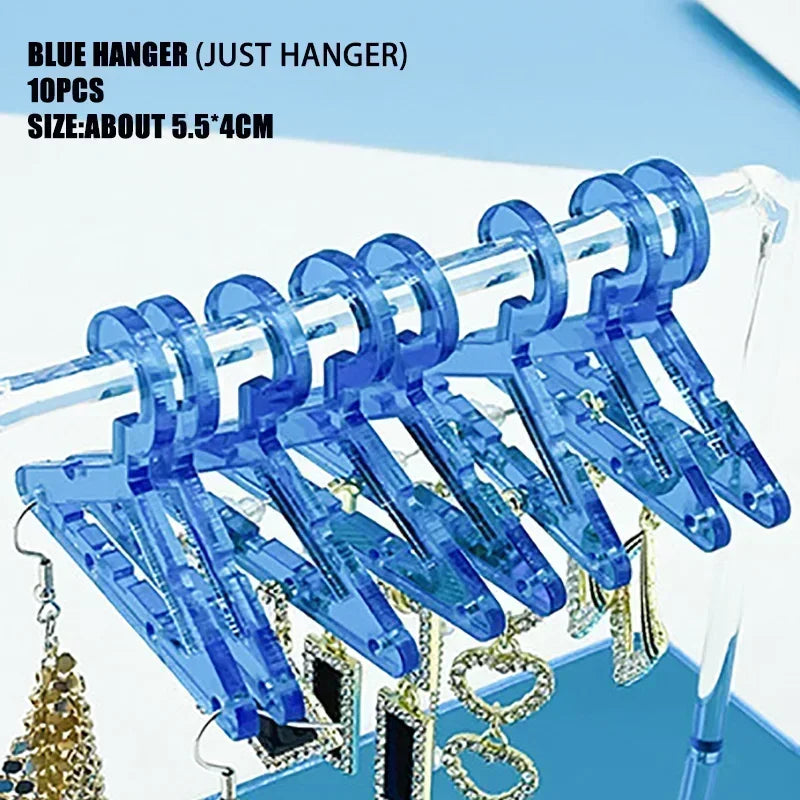 8pcs Hangers Earring Jewelry Hanger Display Stand Acrylic Organizer Creative Coat Hanger Shape Tabletop Ear Stud Jewelry Storage Viralgem Store