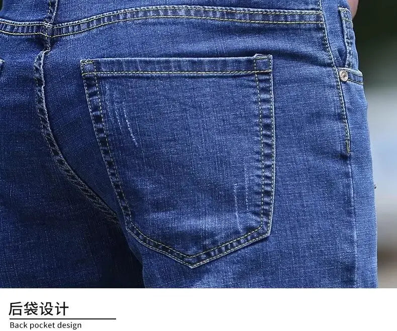 Trend in jeans men thin straight base big size casual denim long pants DN0556