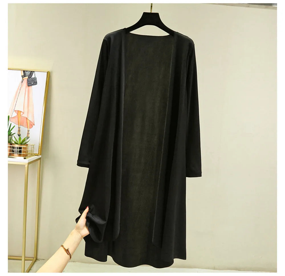 Spring Summer Cardigan Casual Night Dress Women New Long Sleeve Ice Silk Home Wear Loose Shirt Sun Protection Clothing ZY6583