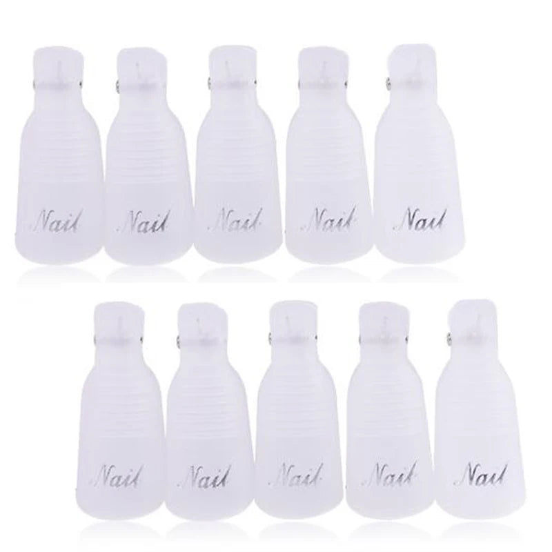 10Pcs/Box UV Gel Polish Remover Clips Colorful Acrylic Nail Art Soak Off Cap Clips DIY Nails Cleaning Manicure Finger Wrap Tools