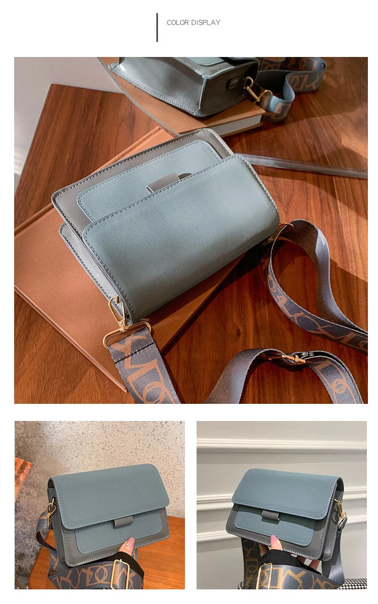 Wide Straps Shoulder Bag Flap Small Crossbody Bags for Women Simple Classic Handbags for Women Sac A Main Femme сумка женская