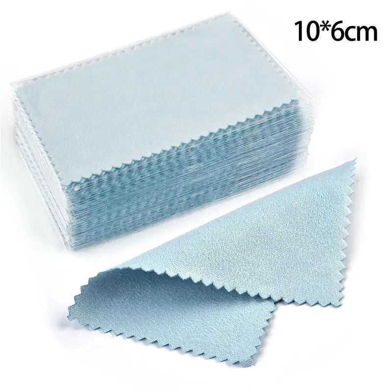 50Pcs Polish Polishing Cloth Silver Color Cleaning Polishing Cloth Soft Clean Wipe Wiping Cloth For Silver Gold Jewelry Tool