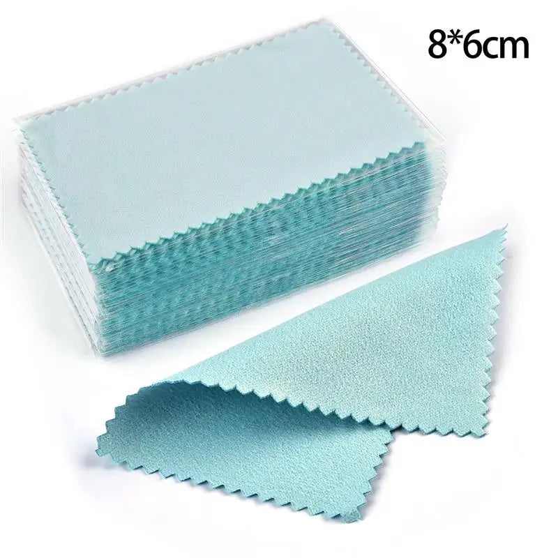 50Pcs Polish Polishing Cloth Silver Color Cleaning Polishing Cloth Soft Clean Wipe Wiping Cloth For Silver Gold Jewelry Tool