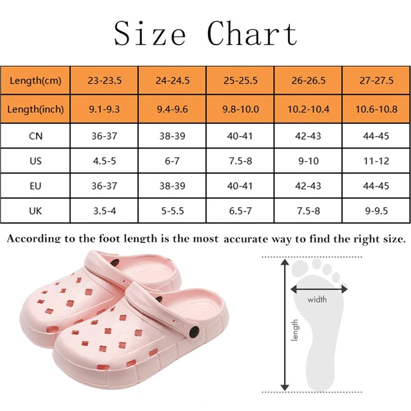 2024 Summer New Garden Shoes Slippers for Men And Women Outdoor Soft Sole Bathroom Slippers Fashion Waterproof Sandal Slippers