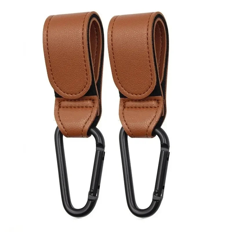 1/2pcs PU Leather Baby Stroller Hook for Pram Rotate 360 Degree Rotatable Cart Organizer Pram Hook Stroller Accessories
