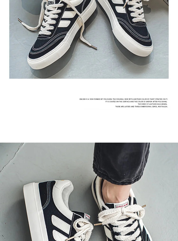 2023 Hot Sale Canvas Shoes Men Skateboard Shoes Platform Comfortable Casual Walking Streetwear Teenager Men Vulcanize Shoes Viralgem Store