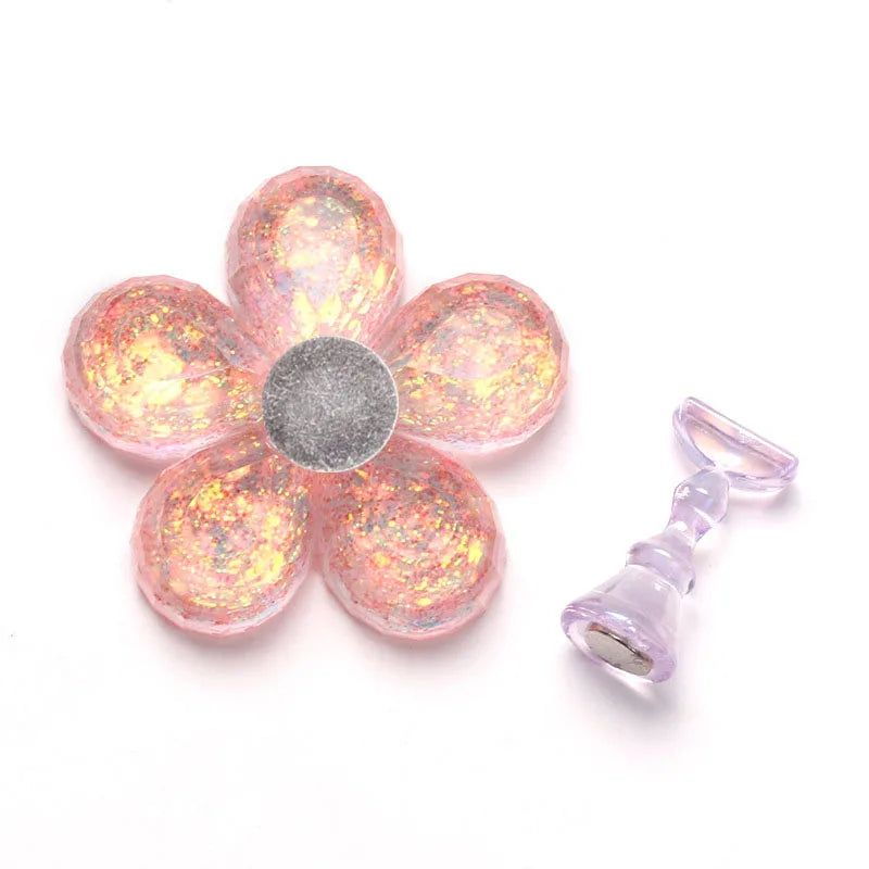 Acrylic nail practice stand, magnetic nail tip art display stand, nail enhancement tool with reusable adhesive putty clay, used