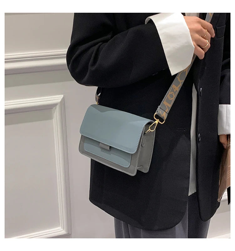 Wide Straps Shoulder Bag Flap Small Crossbody Bags for Women Simple Classic Handbags for Women Sac A Main Femme сумка женская