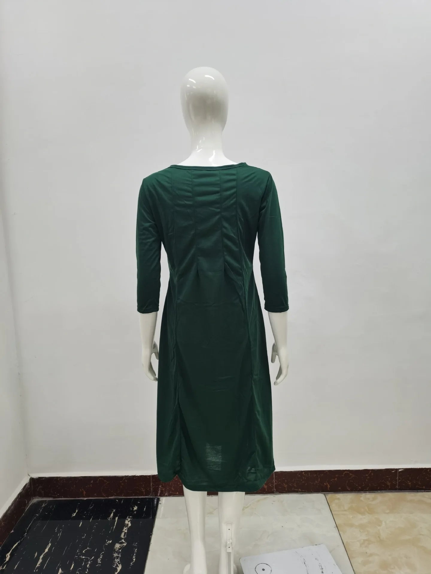 Women Autumn Solid Party Midi Dress Casual O Nesk Half Sleeve Office Lady Red Green Slim Elegant Dresses  Robe Ete XXL  Vestidos Viralgem Store