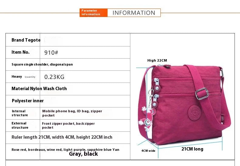 Tegaote Women Messenger Bag Nylon Women Shoulder Crossbody Bags Female Fashion Ladies Handbags School Bag Sac à main purse bolsa Viralgem Store