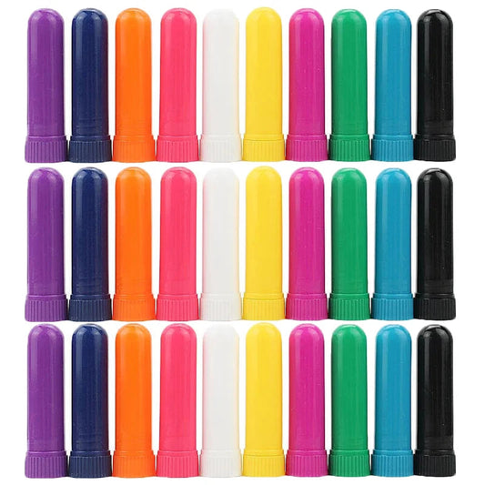 30-80 sets Colorful Plastic Nasal Inhalers Sticks Refill for Perfume with Cotton Wicks Nasal Inhaler for Essential Oil Container Viralgem Store