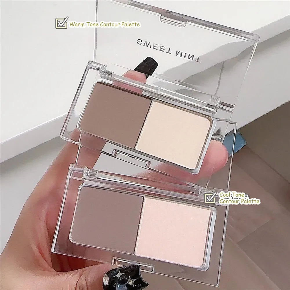 Two-color Nose Shadow Powder Highlighter Contouring Palette Side Shadow V Face Matte Brightening Multifunction Makeup Palette