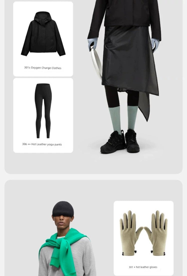 [Same Style as Zhou Dongyu] Banana Inner Hot Leather 301 + Gloves Touch Screen Cycling Skiing Outdoor Keep Warm Men and Women Winter Viralgem Store