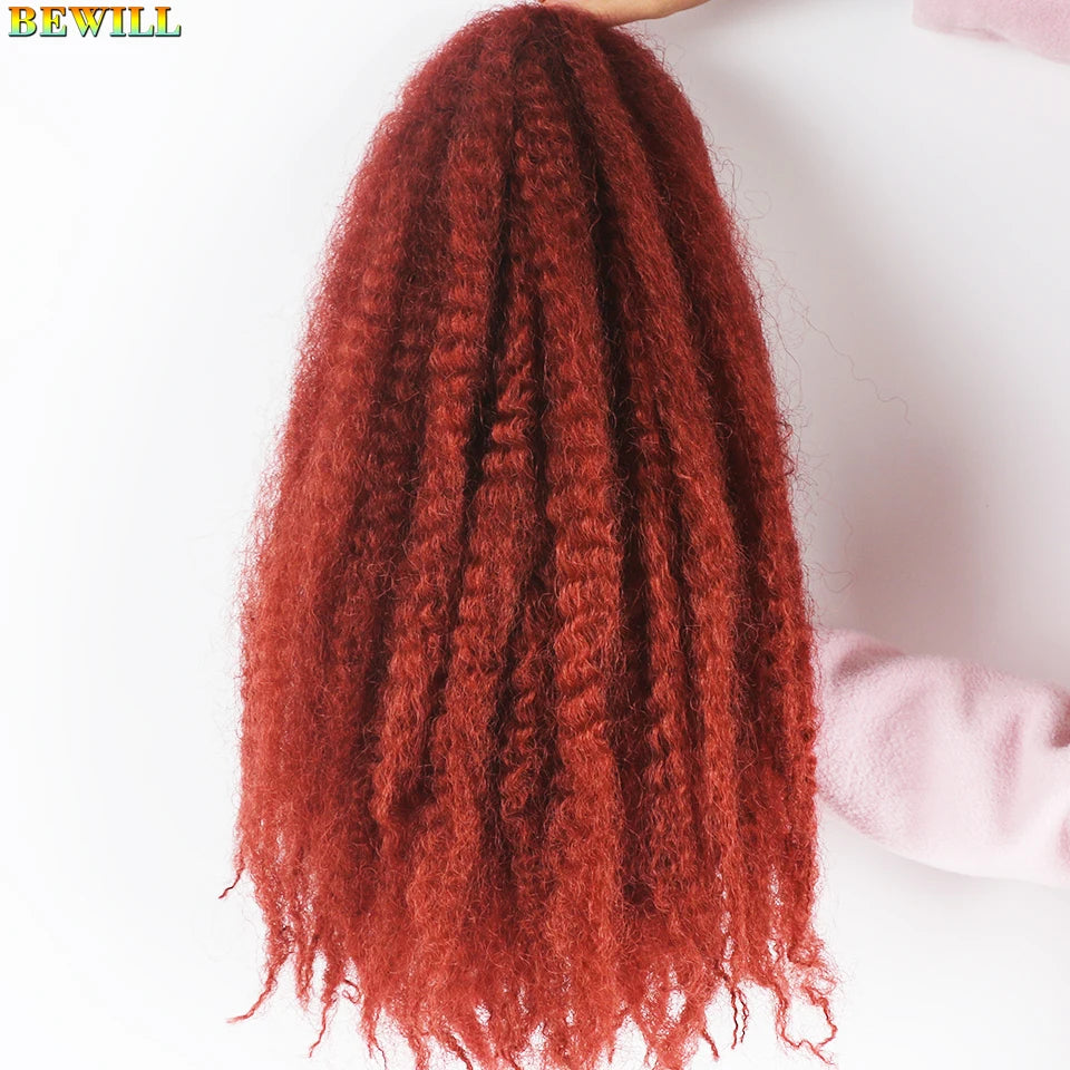 18 Inch 1-6 Packs Marley Twist Crochet Hair Black Brown to Blonde Synthetic Afro Marley Ombre Braiding Hair for Faux Locs Braids