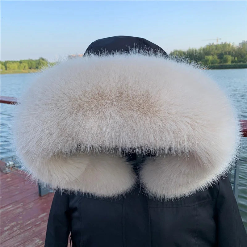 Women Faux Fox Fur Collar Shawl Furry Fur Collar For Winter Coat Hood Fur Decor Fake Fur Scarf Parkas Coat Fur Collar Scarves Viralgem Store