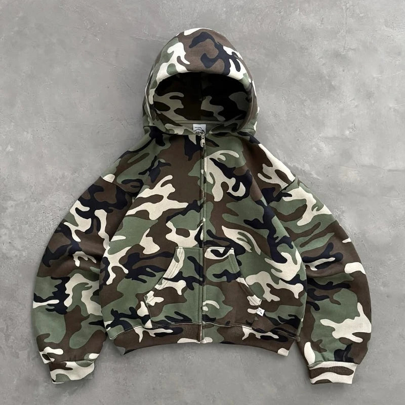 Y2K Harajuku hoodies Oversized camouflage pattern Hip hop retro soft warm hooded sweatshirt fashionable men  women street wear Viralgem Store