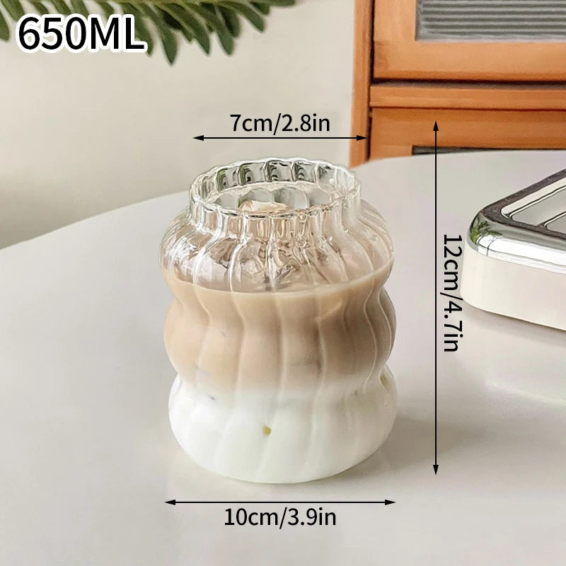 250ml-865ml INS Glass Cup Pineapple Shape Coffee Mug Transparent Cocktail Bar Beverages Soda Water Juice Mugs Cup Drinkware Viralgem Store