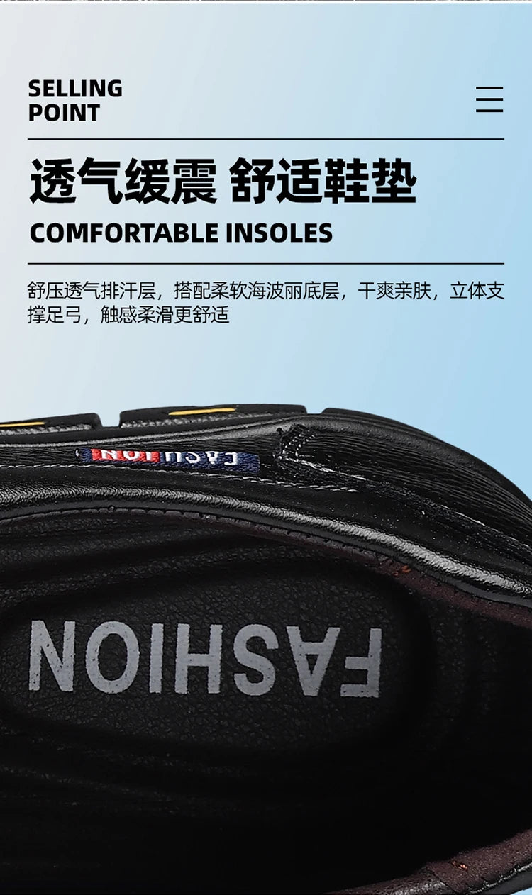 Summer Breathable Sandals for Men, Men's Cowhide Shoes, Hand-woven, Business Formal Leather Sandals, Dad's Shoes