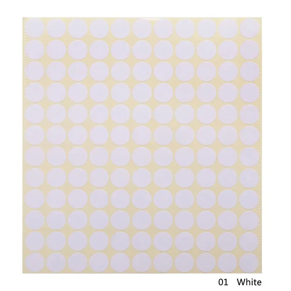 1 Sheet of 132 Blank Round Stickers Labels for Essential Oil Bottle Cap Lid Water Resistant 7 Color Sticker 13mm DIY