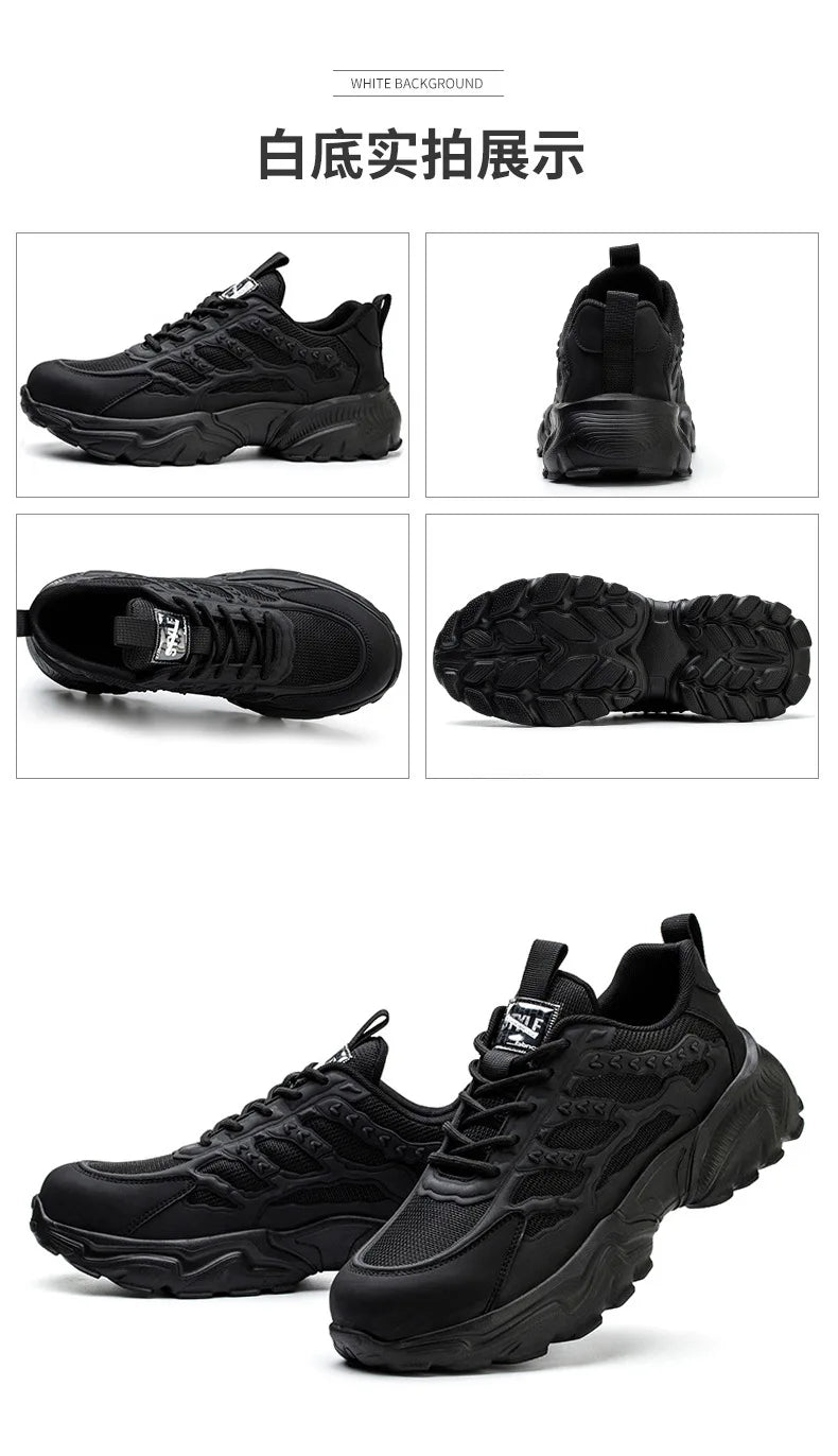 White Safety Shoes Men Steel Toe Boots Work Sneakers Anti-smash Anti-puncture Indestructible Shoes Sport Men Protective Shoes