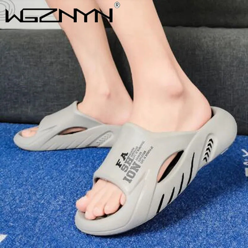 2023 NEW Men's Slippers Massage Slip-on Platform Slippers for Men Fashion Outdoor Beach Anti-slip Flip-Flops Man's Sandals 38-45