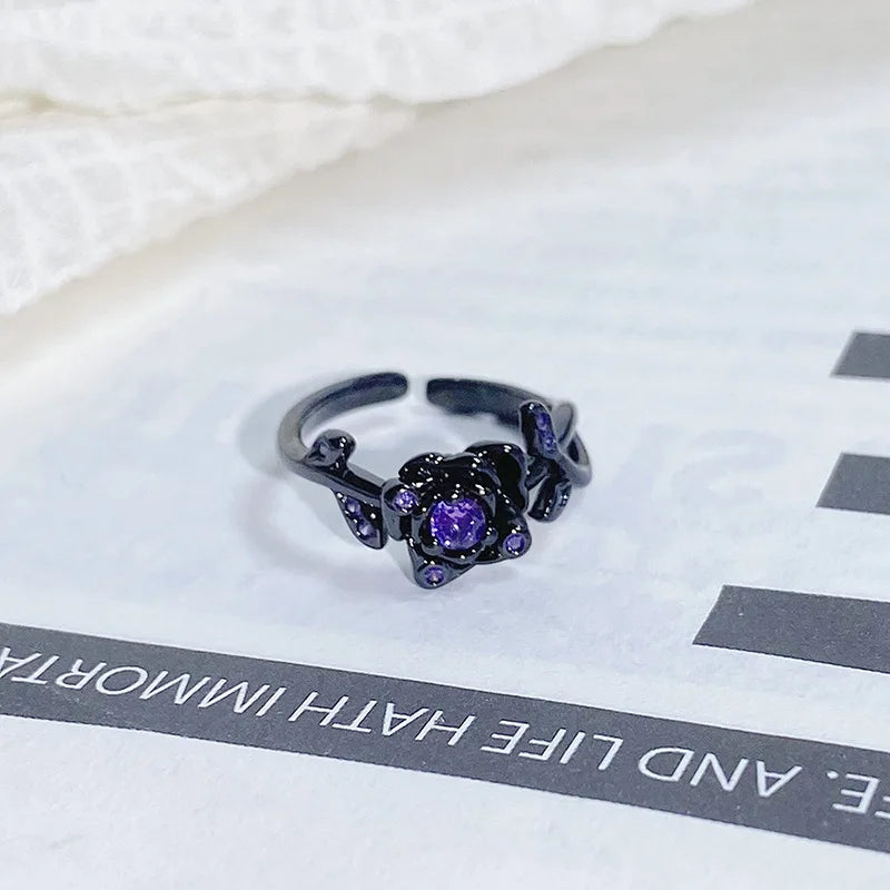 2025 Dark Gothic Irregular Zircon Adjustable Unisex Ring