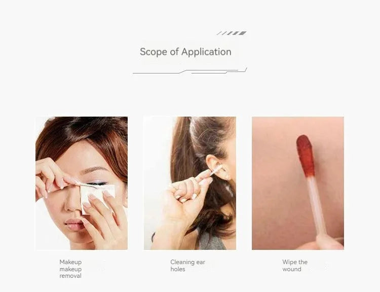 200PCS Wooden Double-Ended Cotton Swabs Make-Up Cleaning Disposable Cotton Swabs Medical Household Hygiene Ear Pulling Viralgem Store